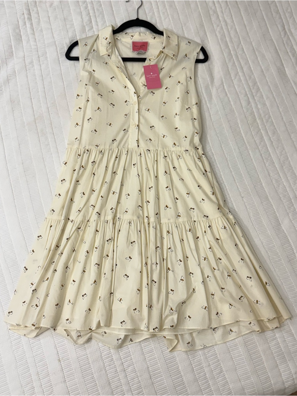 Kate Spade Bees Sleeveless Tiered Shirt Dress Medium
